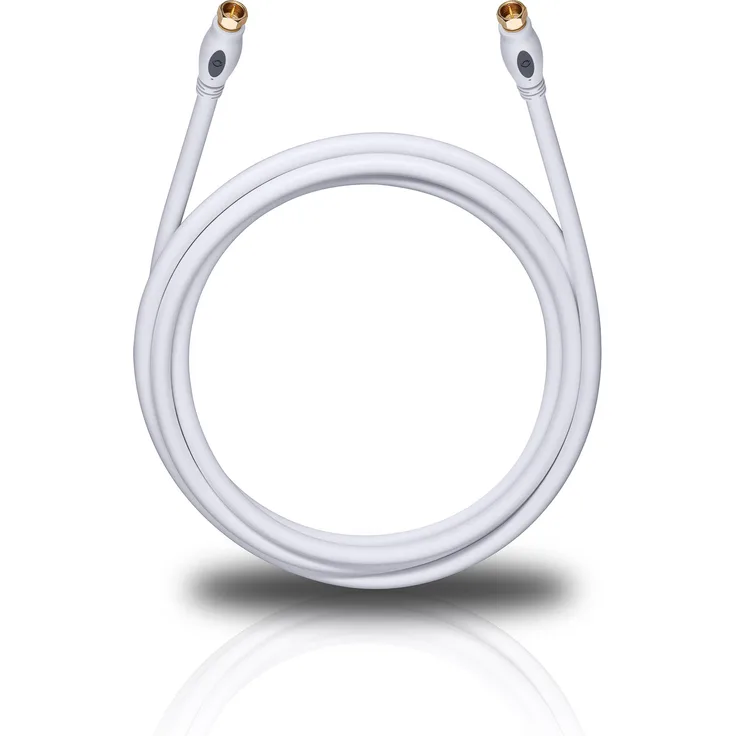 Oehlbach Transmission Plus S - OFC Sat-Kabel, Antennenkabel für Satellit und Sky Receiver - F-Stecker m-m, DVB-S-S2, HDTV, 4k UHD - 1,20m weiß