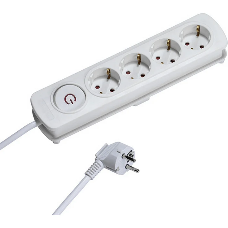 VIVANCO 4-fach Steckdosenleiste Weiß VIVANCO 37646 EKLS 4W40 Extra großer Ein-Ausschalter #4008928376463