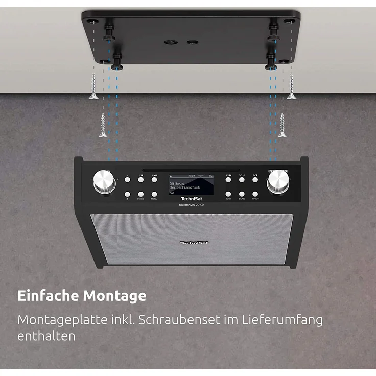 TechniSat DIGITRADIO 20 CD CD-Radio mit Wecker, OLED-Display, geeignet für Küche, schwarz – Bild 4
