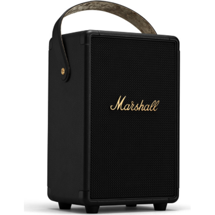 Marshall Tufton Bluetooth-Lautsprecher black & brass, spritzwassergeschützt, schwarz