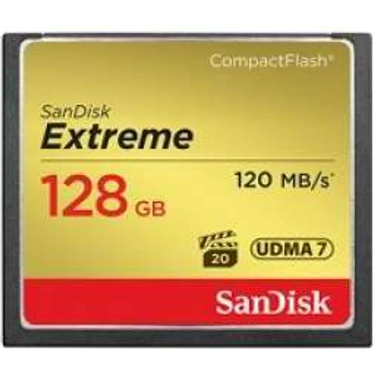 SanDisk Extreme CompactFlash UDMA7 128GB bis zu 120 MB-Sek Speicherkarte – Bild 1