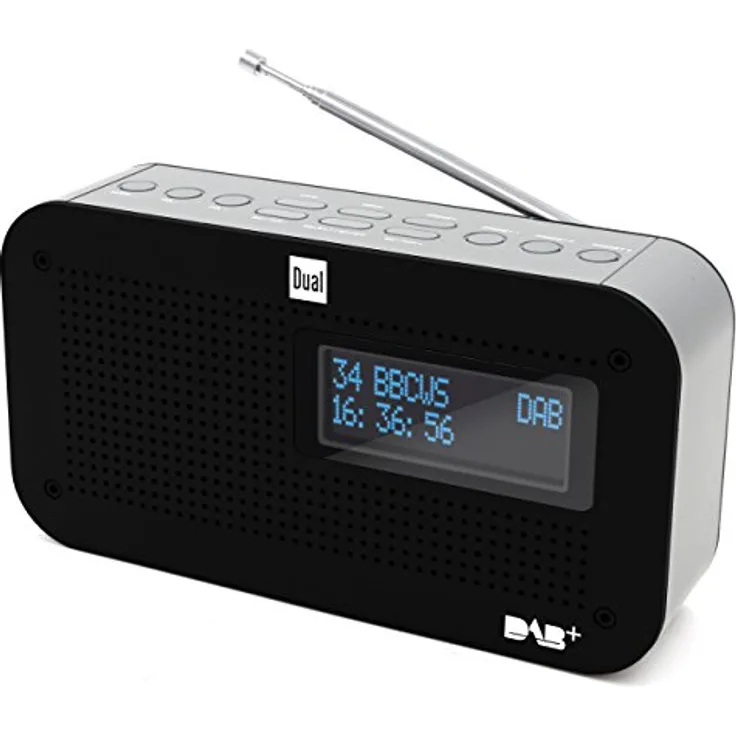 Dual DAB 71 Portables Digitalradio (UKW-DAB+ Tuner, Senderspeicherfunktion, LC-Display, Netz- oder Batteriebetrieb) Schwarz