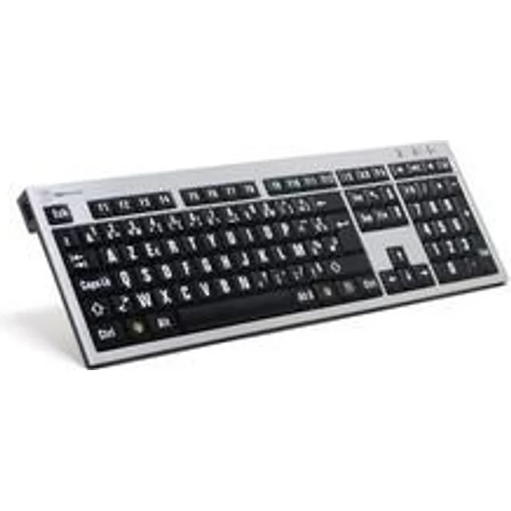 LogicKeyboard LKB-LPRNTWB-AJPU-FR Tastatur, XL-Print Slim Alu On (PC) Silber-Schwarz-Weiß - Französisch AZERTY