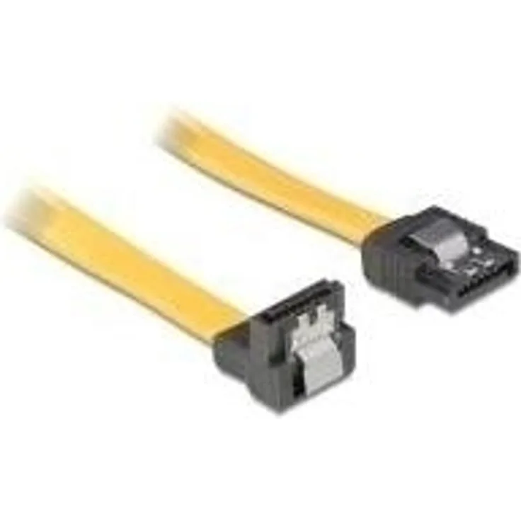DeLOCK Cable SATA - SATA-Kabel - Serial ATA 150/300 - 7-poliges SATA - 7-poliges SATA - 70cm - 90-Grad-Anschluss, verriegelt - Gelb (82482)