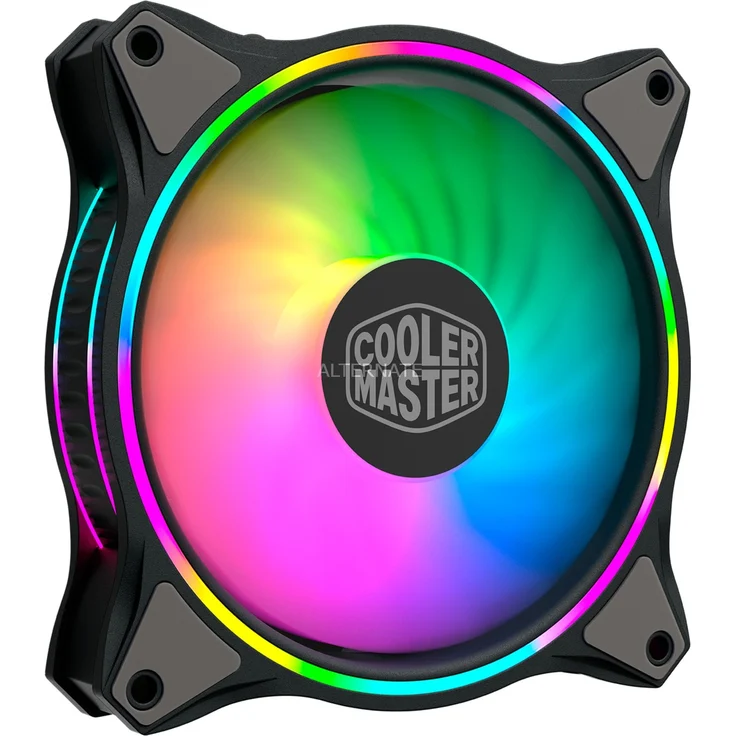 Cooler Master MasterFan MF120 Halo Duo-Ring Addressable RGB Lighting 120 mm Fan, Absorbing Rubber Pads, 4-Pin 12 V PWM Static Pressure for Computer Case & Flüssigkeit (MF120 Halo) - Preisvergleich – Bild 1