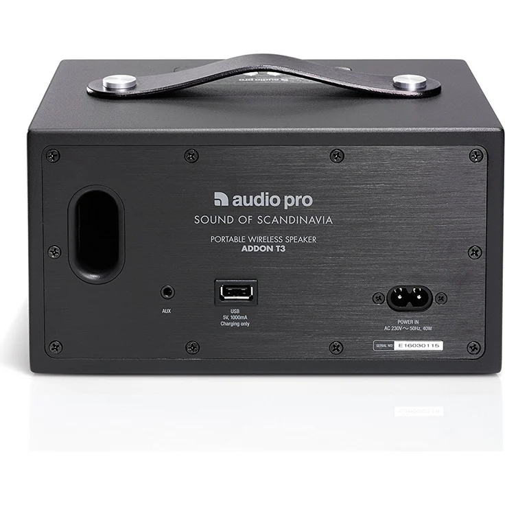 Audio Pro Addon T3 portabler Bluetooth Stereo-Lautsprecher (30h Akkulaufzeit, Echtholzgehäuse) Schwarz – Bild 3