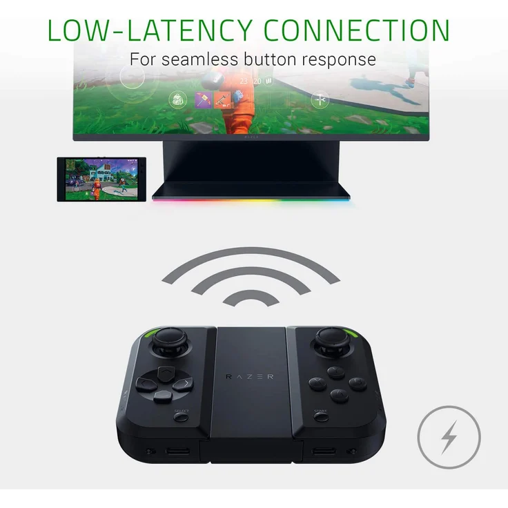 Razer Junglecat - Mobiler doppelseitiger Gaming-Controller für Android, modulares Design, Mobile Gamepad App, Bluetooth mit niedrigen Latenzen, für Razer Phone 2, Huawei P30 Pro und Samsung Galaxy S10+, schwarz (RZ06-03090100-R3M1) – Bild 7