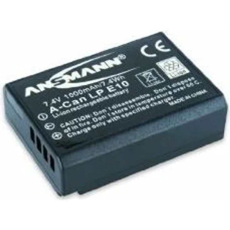 ANSMANN Li-Ion Akku A-Can LP E10 7 4V - Typ 1000mAh - Leistungsstarke Akkubatterie für Foto Digitalkameras - der perfekte Ersatzakku für Canon Digicam uvm.