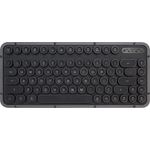 AZIO, Retro Compact Keyboard, R.C.K. GUNMETAL, mechanische mobile Bluetooth-Tastatur mit passender Handballenauflage, Vintage-Look, deutsches Layout QWERTZ