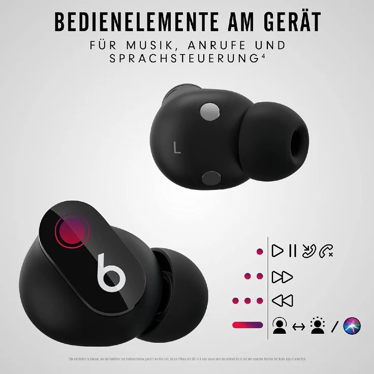 Beats By Dre Studio Buds In-Ear-Kopfhörer, True-Wireless, IPX4, schwarz – Bild 8