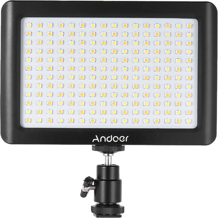 Andoer tragbare Mini-Dimmbare Studio Video Fotografie LED Light Panel Lampe 3200K / 6000K 192pcs Beads für Canon Nikon DSLR-Kamera-DV-Camcorder