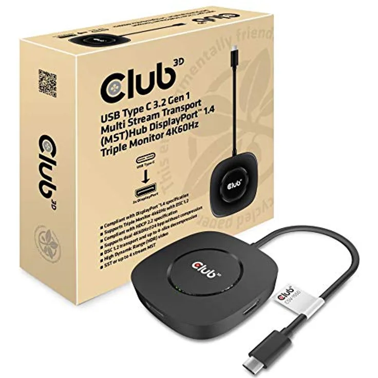 Club 3D Club3D - Docking Station - USB-C 3,2 Gen 1 - DP (CSV-1550)