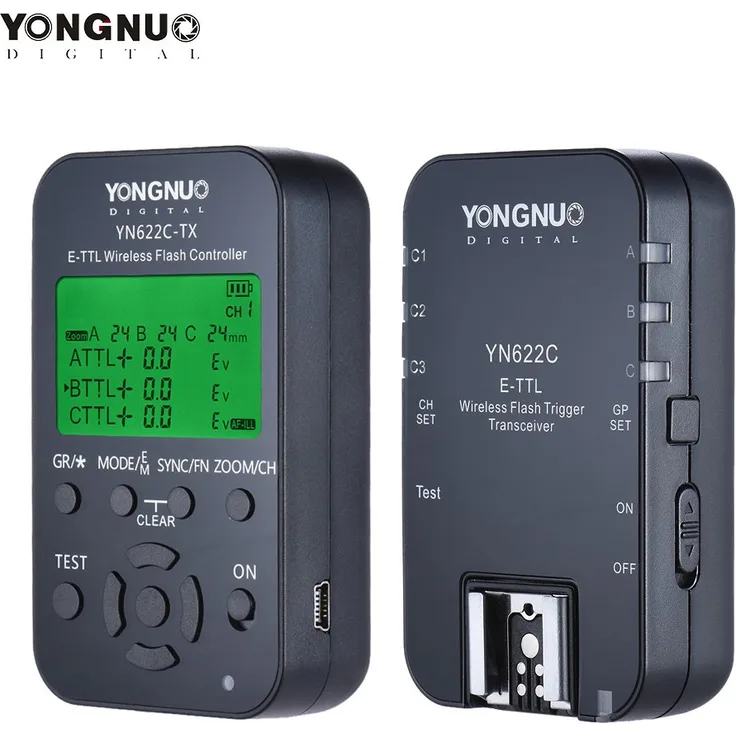 Yongnuo YN622C-KIT kabellose Fernbedienung mit einer Reichweite von 100 m, E-TTL, Blitzauslöser, Transceiver-Set für Canon EOS Series DSLR