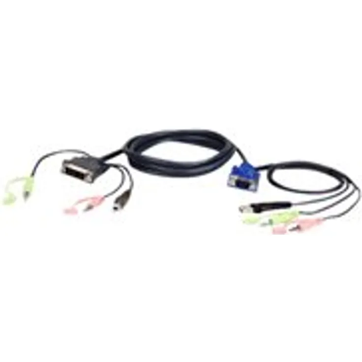 ATEN 2L-7DX2U, KVM-Kabel, VGA zu DVI, schwarz, 1,8 m