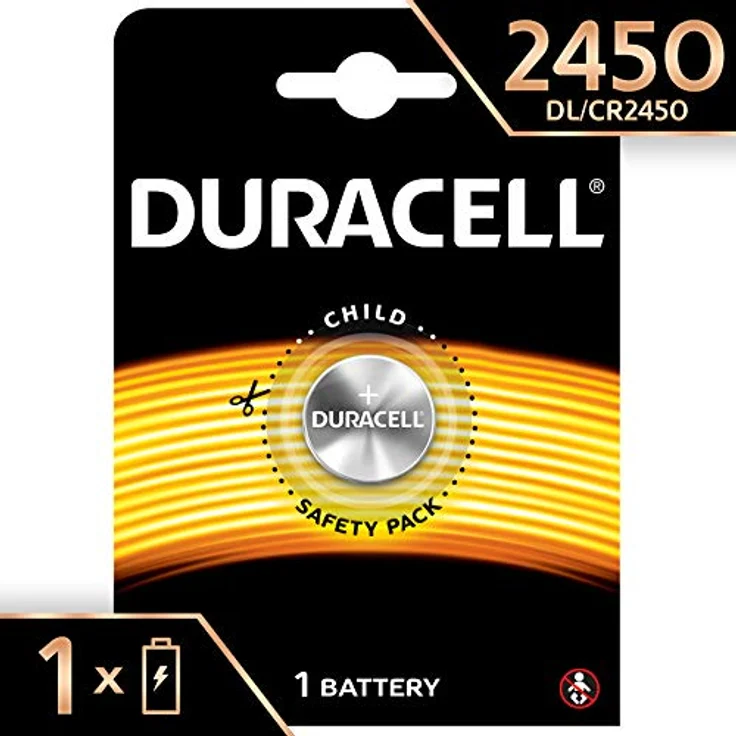 Duracell Specialty 2450 Lithium-Knopfzelle 3 V, 1er-Packung (CR2450 -DL2450) entwickelt für die Verwendung in Schlüsselanhängern, Waagen, Wearables und medizinischen Geräten – Bild 1