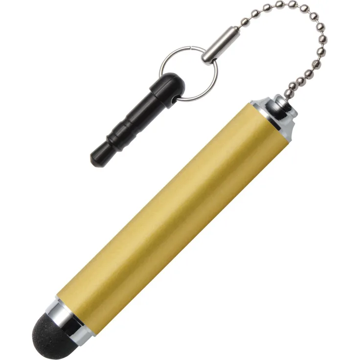 Online Schreibgeräte 31129-3D Mini Touch Metallic Champagne, mit Stylus Tip für Bedienung des Touchscreens, zum Einstecken in Kopfhörer-Buchse