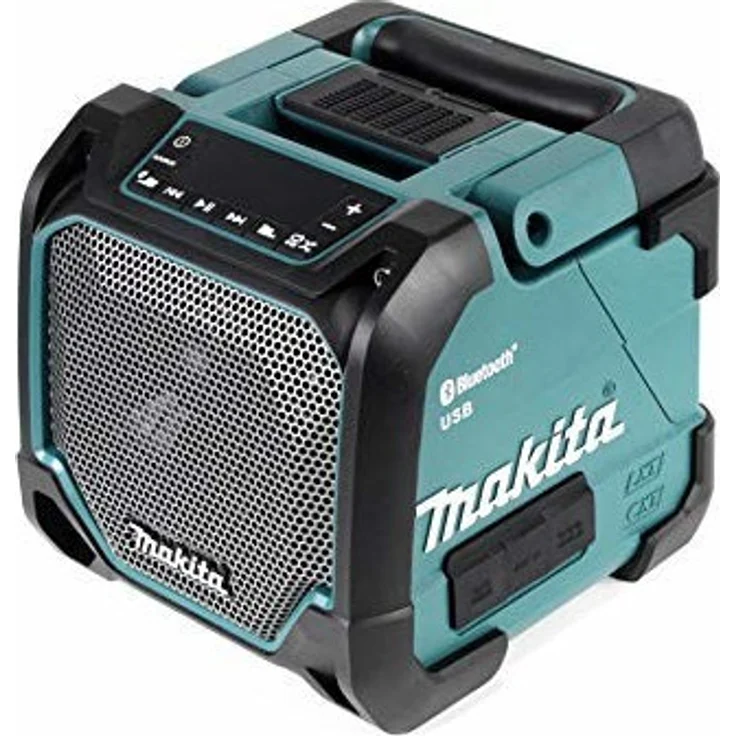 Makita DMR202 Bluetooth-Lautsprecher mit MP3-Player, Subwoofer, USB-Player, Display, wasserdicht, blau – Bild 3