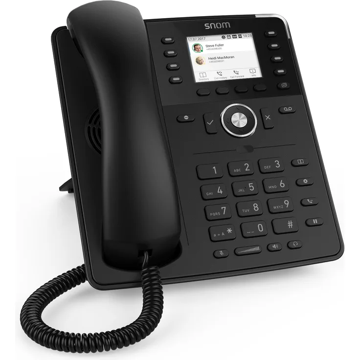 Snom Global Desk Telephone D735 (High-resolution 2.7'' Graphical TFT Display, 32 Self-labeling Function Keys (8 Physical)) Black