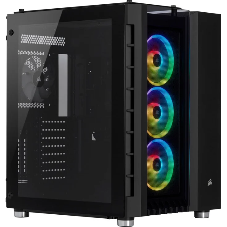 Corsair Crystal Series 680X RGB Hohem Luftdurchsatz Gehärtetem Glas ATX Smart Gaming Gehäuse, RGB LED, Schwarz – Bild 1