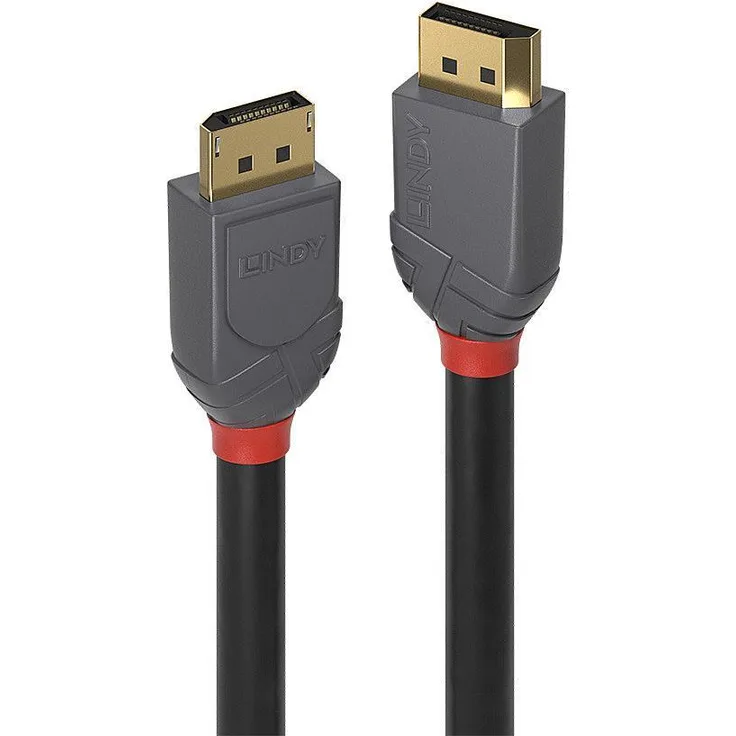 Lindy Anthra Line - DisplayPort-Kabel - DisplayPort (M) bis DisplayPort (M) - DisplayPort 1.2 - 10 m - rund, 4K Unterstützung - Schwarz