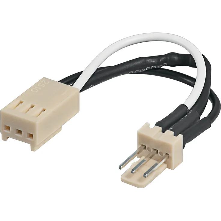 Wentronic 93630 Lüfter Spannung Adapterkabel (3-polig Stecker auf 3-polig Kupplung 7V) weiß