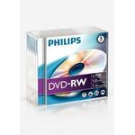 Philips DVD-RW Rohlinge (4.7 GB Data- 120 Minuten Video, 1-4x Speed Aufnahme, 5er Jewel Case)