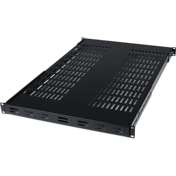 StarTech.com 19 Zoll Schwerlast Fachboden tiefenverstellbar für Serverschrank mit Lüftungsschlitzen, bis 80 Kg und verstellbar 480, 960mm