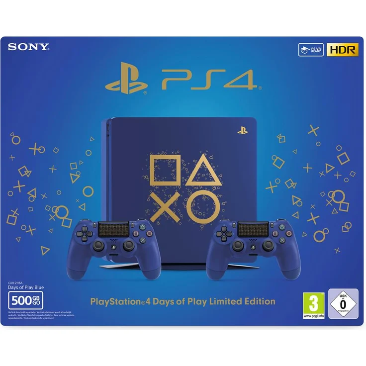 Sony PlayStation 4 Slim Limited Edition Days of Play Blau 500GB inkl. 2. Controller – Bild 1