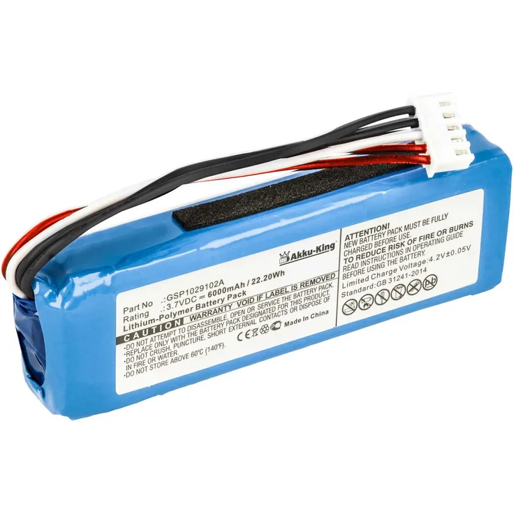 Akku kompatibel mit JBL GSP1029102A - Li-Polymer 6000mAh - für JBL Charge 3 2016, Charge 3 Version 2016 Version 2