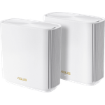 Asus Ai Mesh AX-WLAN System ZenWiFi XT8 (2in1 Mesh Zugangspunkte-Set, AX6600 WiFi 6 Mesh-Backbone und Client-Verbindung, 3x Gigabit LAN, 2.5G WAN, App Steuerung, Roaming, AiProtection) weiß