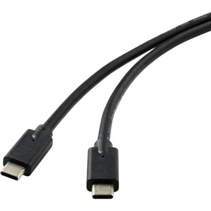 Renkforce USB-C Anschlusskabel (1x USB-C Stecker - 1x USB-C Stecker) 2.00 m Black Geschirmt (RF-4531576)
