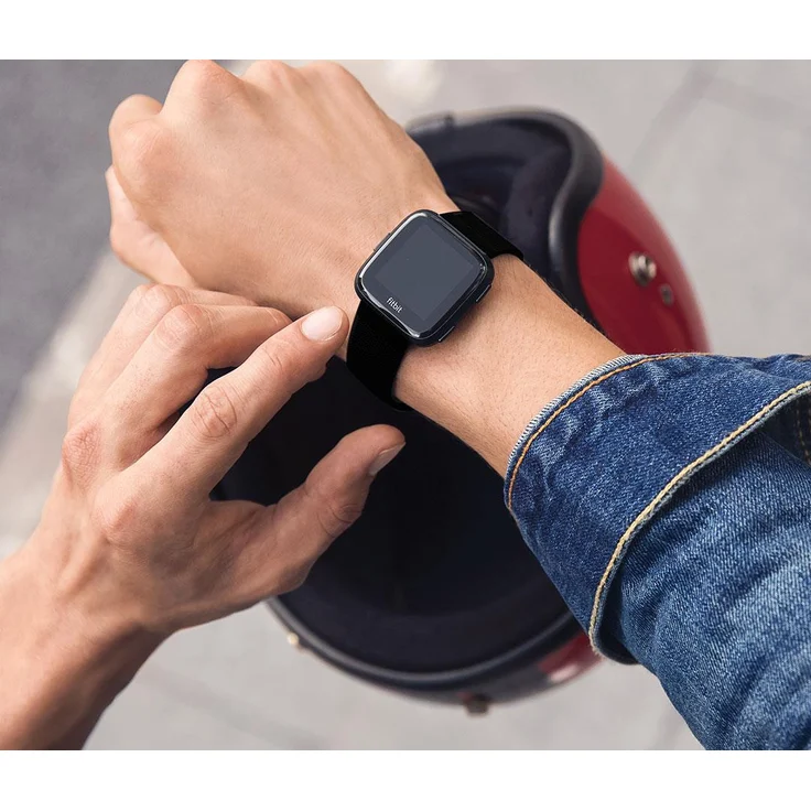 Fitbit Versa Smartwatch Unisex, S/L, Aluminiumgehäuse, Schwarz – Bild 8