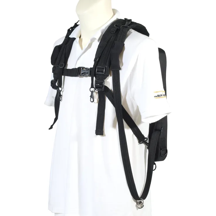 Sun-Sniper-Strap The ''TPH'' Triple Press Harness Base Steel & Bear Tragesystem (Grundeinheit mit 2x Gurt groß, 1x Aufnahme klein) schwarz
