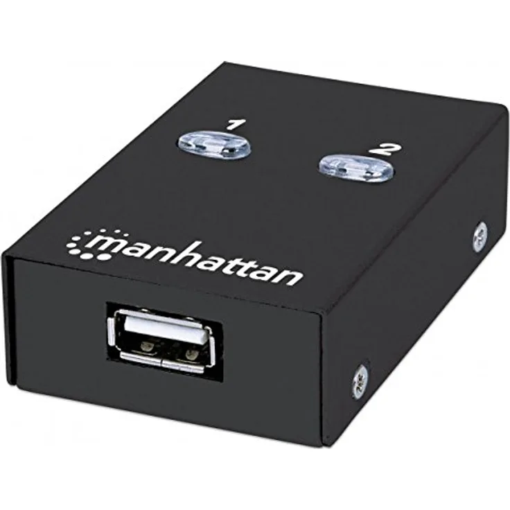 Manhattan Hi-Speed USB 2.0 Automatic Sharing Switch - USB-Umschalter für die gemeinsame Nutzung von Peripheriegeräten - 2 x USB 2.0 - Desktop