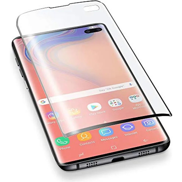 Cellularline SPCURVEDGALS10PL Bildschirmschutzfolie Galaxy S10+ 1 Stück(e) - Bildschirmschutzfolien (Klare Bildschirmschutzfolie, Samsung, Galaxy S10+, Schwarz, Transparent, 1 Stück(e))