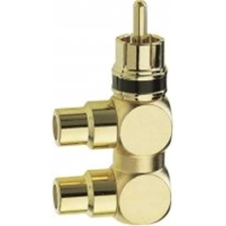 in-akustik Cinch Audio Adapter [1x Cinch-Stecker - 2x Cinch-Buchse] Gold