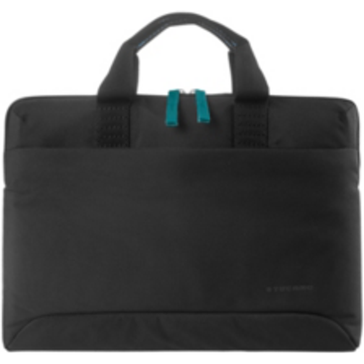 Tucano Smilza Laptoptasche aus Nylon für 13-14 Zoll Laptops, mit schockabsorbierender Innenpolsterung und Abnehmbarer Schultergurt - Schwarz