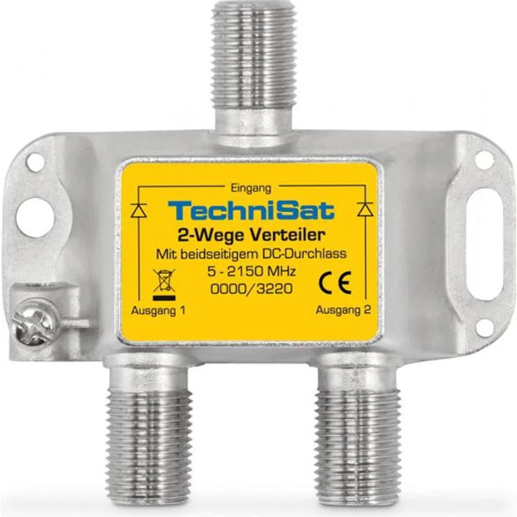 TechniSat 2-Wege Sat-Verteiler (diodenentkoppelter 2-Wege Verteiler, einsetzbar in TechniRouter-Anlagen)