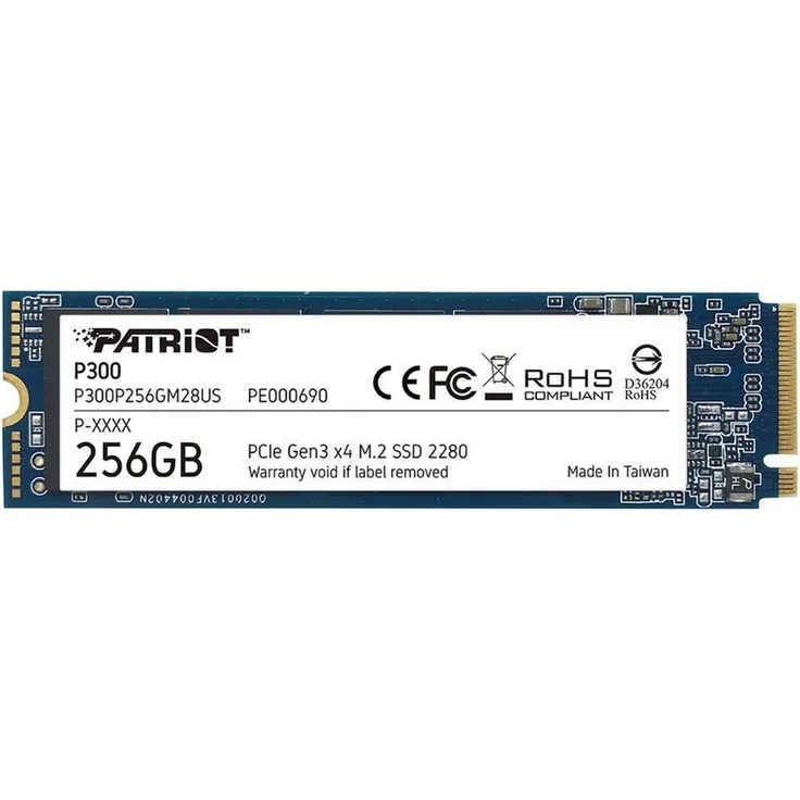 Patriot P300 - Solid-State-Disk - 256 GB - intern - M.2 2280 - PCI Express 3.0 x4 (NVMe) (P300P256GM28)