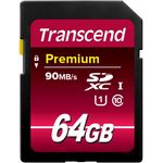 Transcend 64 GB SDXC-Speicherkarte, Klasse 10, UHS-I, Übertragungsrate 90 MB-s (max.)