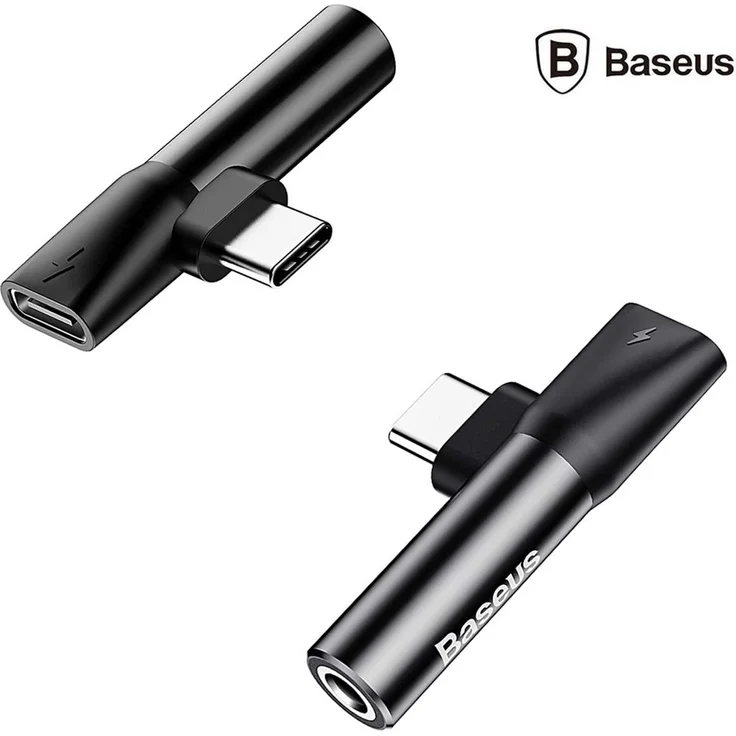 BASEUS 2in1 USB Typ C Adapter Ladegerät 3,5 mm AUX Klinke Kopfhörer – Bild 1