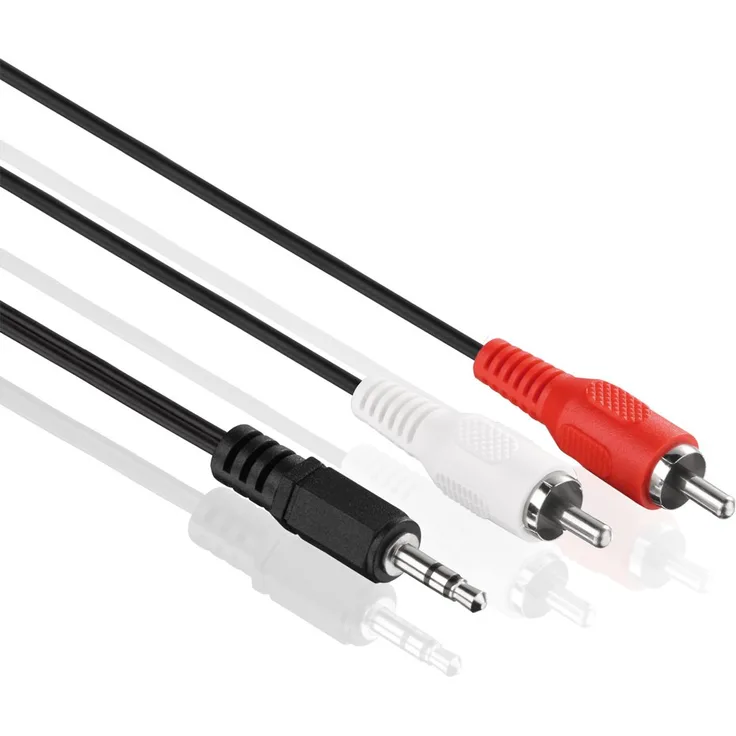 HDSupply LP-AC030-015 Audio Stereo Verlängerungskabel 2x Cinch Stecker auf 3,5mm Stecker 1,50m, schwarz