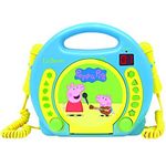Lexibook Peppa Wutz Schorsch CD-Player mit 2 Spielzeug-Mikrophonen, Kopfhöreranschluss, Batteriebetrieben, Blau, RCDK100PP