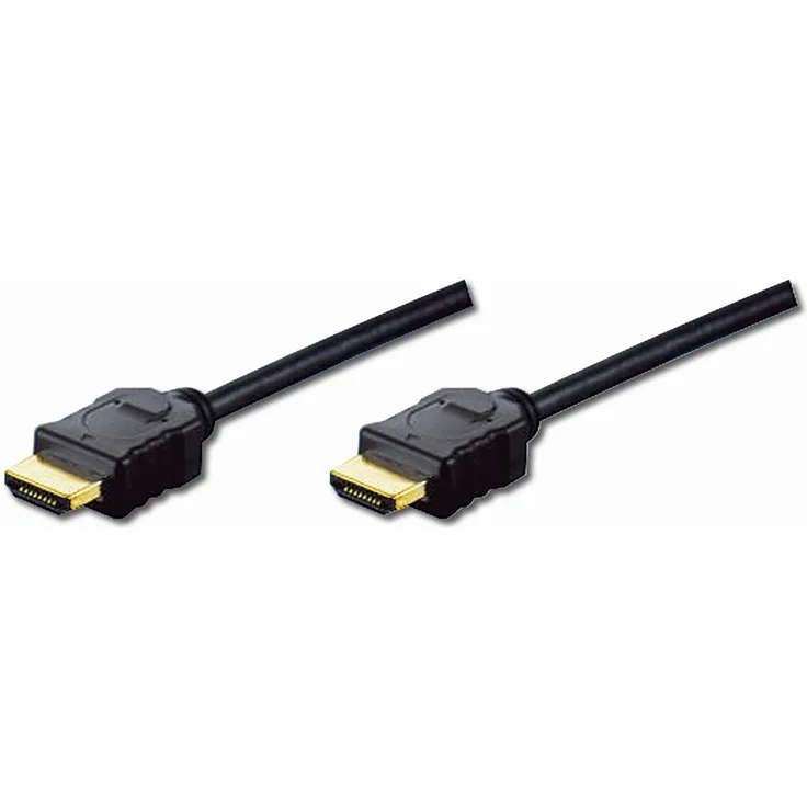 ASSMANN HDMI Anschlusskabel High Speed with Ethernet TYP A St-St 1.4 AWG32 vergoldet 2xgeschirmt schwarz-grau 5,0m