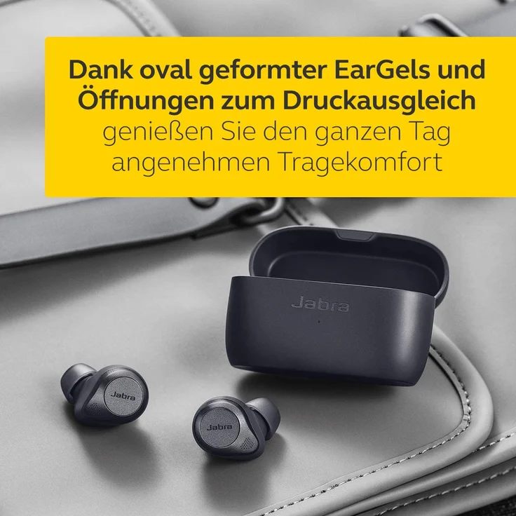 Jabra Elite 85t Wireless In-Ear Kopfhörer, mit Bluetooth, Mikrofon, Noise Cancelling, spritzwassergeschützt, grau – Bild 8