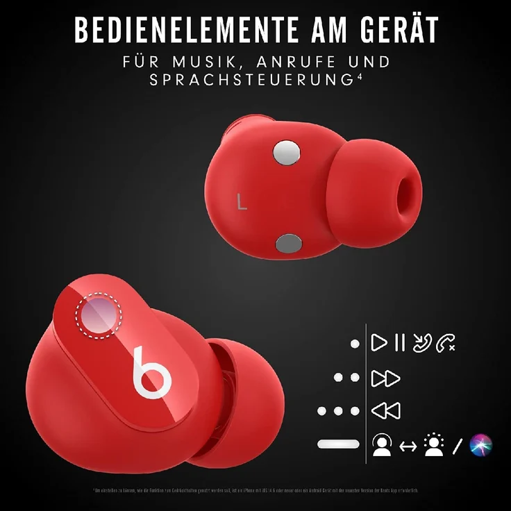 Beats By Dre Studio Buds In-Ear-Kopfhörer, True-Wireless, IPX4, rot – Bild 8