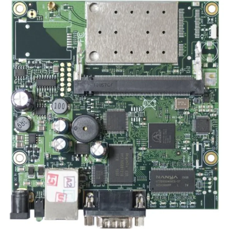 MikroTik RouterBOARD 411AR (RB411AR, RB/411AR) Level 4 integrierte 802.11 b / g WLAN-Karte, MMCX-Anschluss, RouterOS v3, Level4 license, 1x MMCX, 64MB RAM, CPU: Atheros AR7131 300MHz network processor