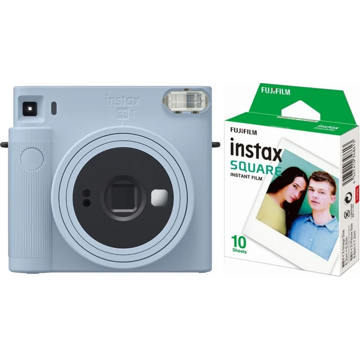Fujifilm Instax SQUARE SQ1 glacier blue EX D Sofortbildkamera + Fujifilm Instax SQUARE Film – Bild 1