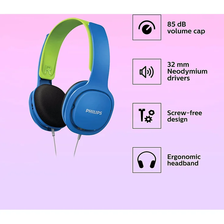 Philips SHK2000 On-Ear-Kopfhörer, blau – Bild 2