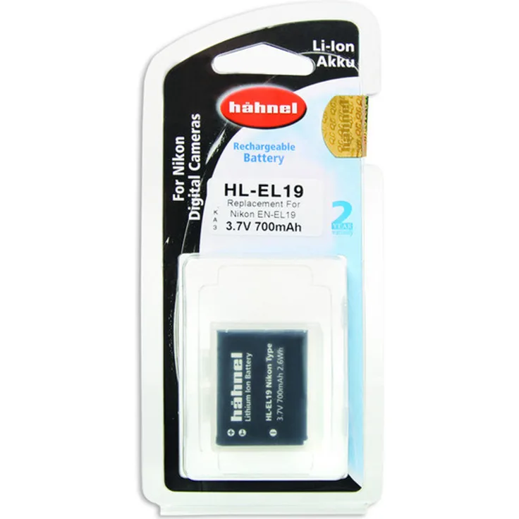 Hähnel HL EL19 Li-Ionen Ersatzakku für Nikon Coolpix S2500, S3100, S4100 (3,7 V, 700 mAh)